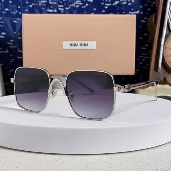 Meet the Posher Accessories - Miu Miu Silver Frame Sunglasses Purple Lens Oversized